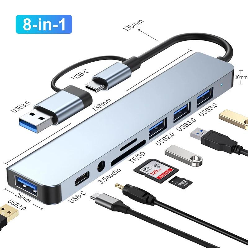 8-IN-2 USB  3.0 USB C  ũ ̼ 5Gbps   USB ø Ÿ C-USB OTG  ƺ ο